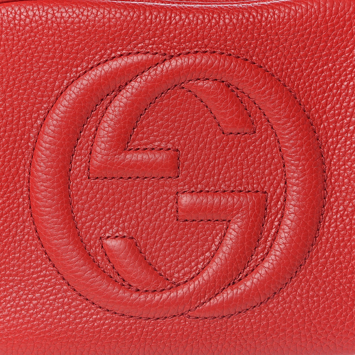 Pebbled Calfskin Small Soho Disco Bag Tabasco Red