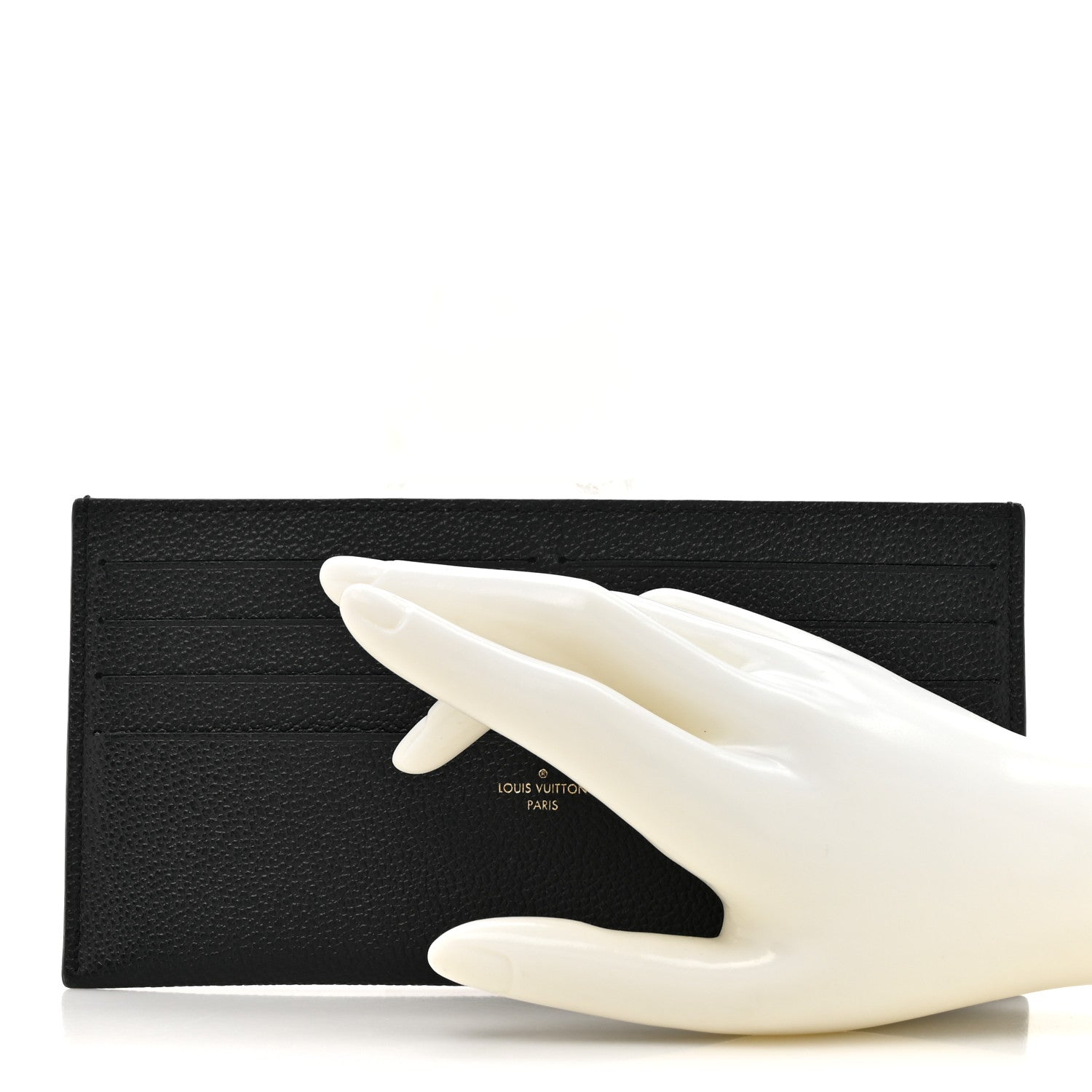 Louis Vuitton Calfskin Felicie Chain Wallet Card Holder Insert Black 2 of 6