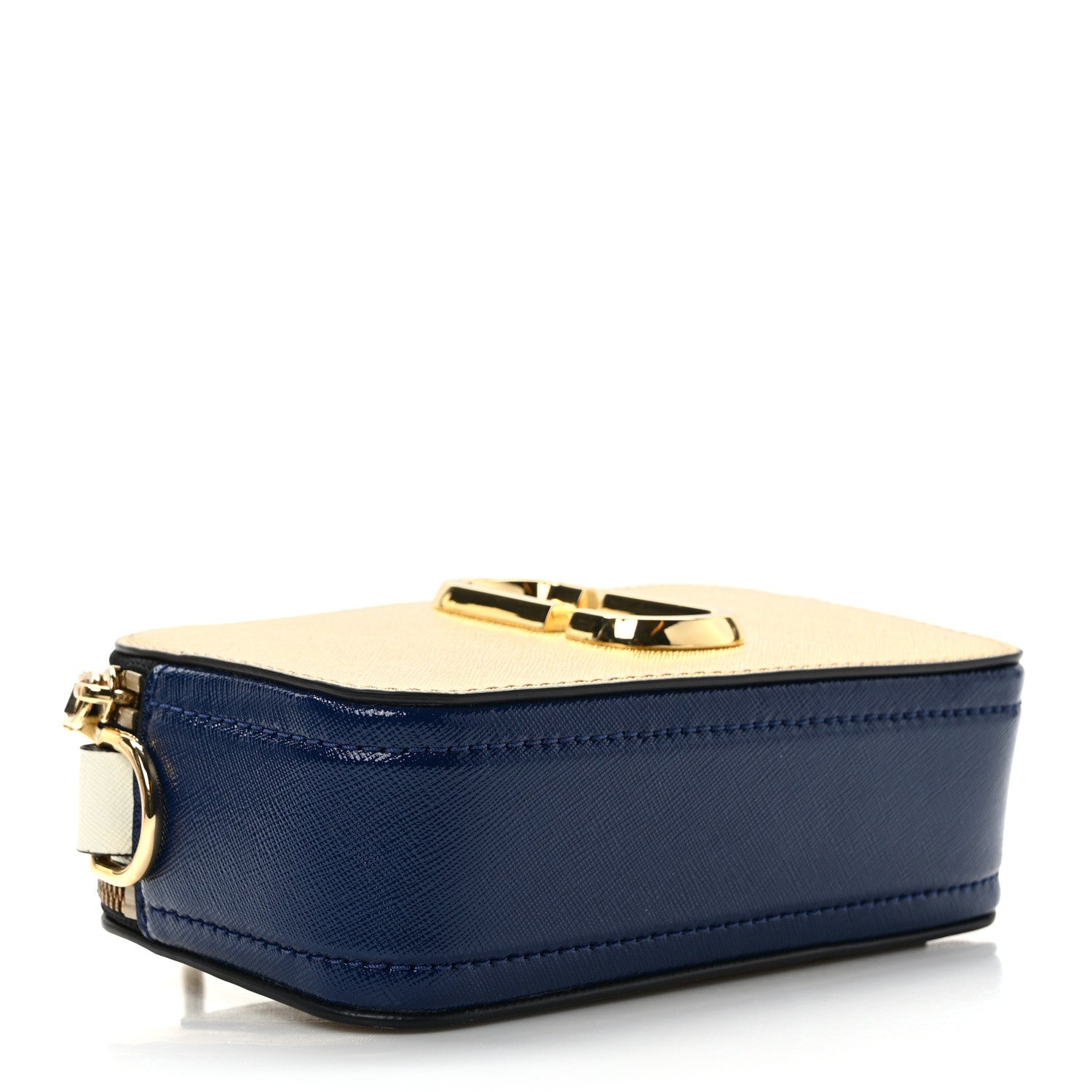 Marc Jacobs Saffiano Small Snapshot Camera Bag Gold Navy 4 of 10