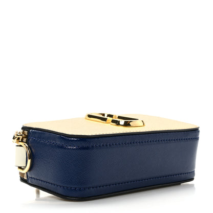 Marc Jacobs Saffiano Small Snapshot Camera Bag Gold Navy 4 of 10