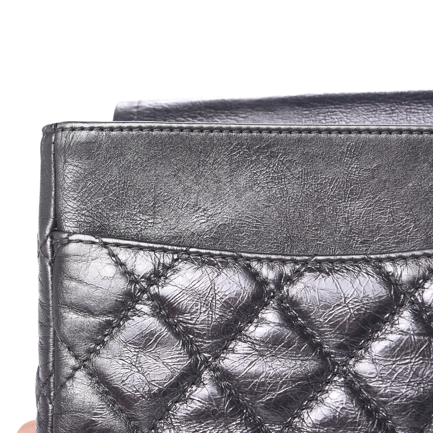 Chanel Metallic Aged Calfskin Quilted 2.55 Reissue 227 Flap Dark Silver 14 of 20