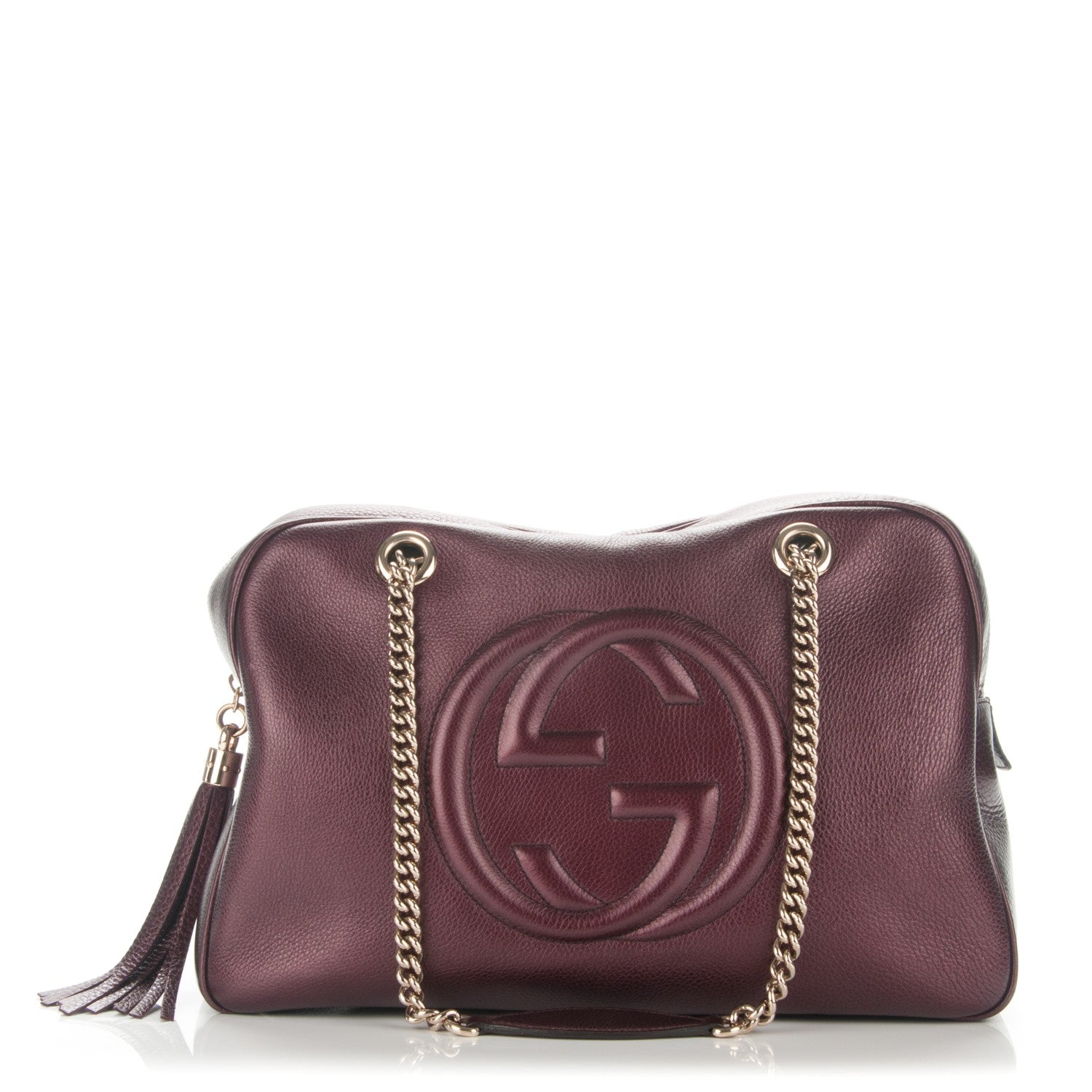 Gucci Metallic Cellarius Calfskin Medium Soho Bowler Classic Burgundy 1 of 7
