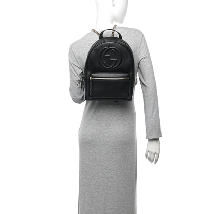 Gucci Pebbled Calfskin Soho Chain Backpack Black 2 of 12