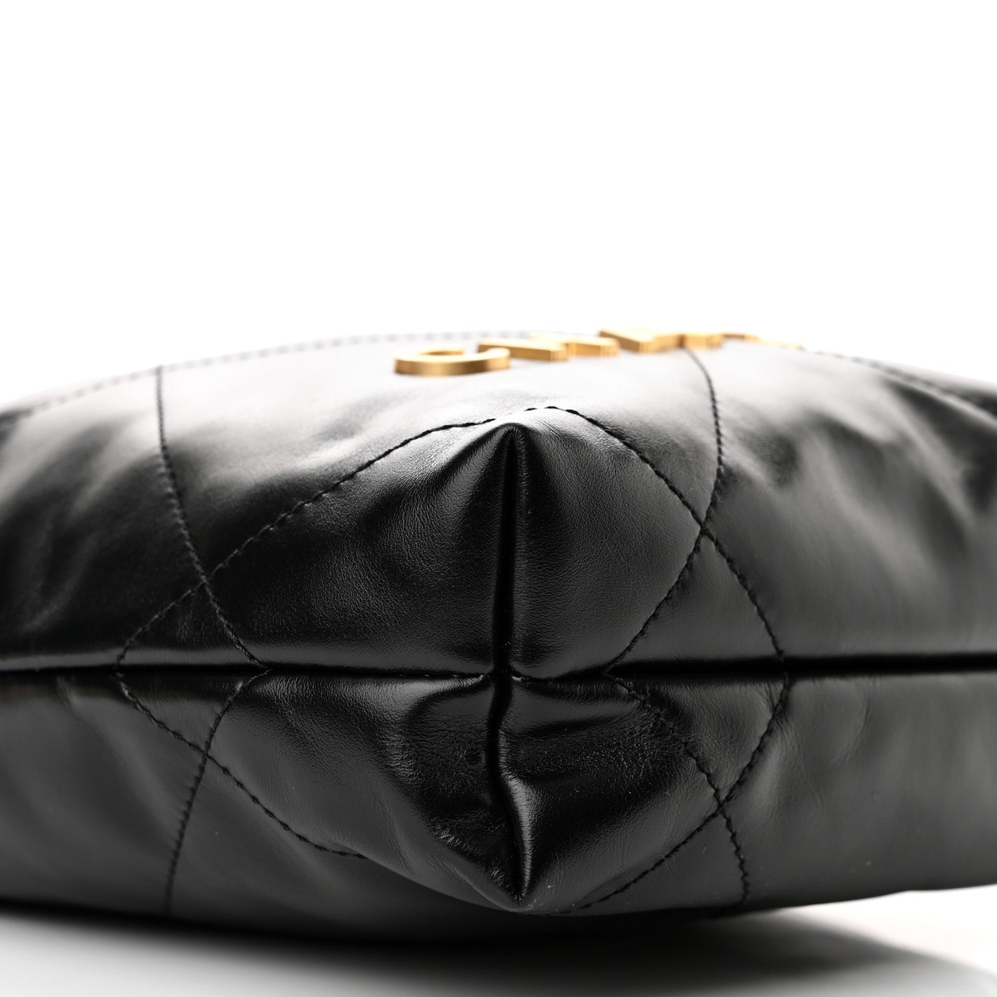 Shiny Calfskin Quilted Mini Chanel 22 Black