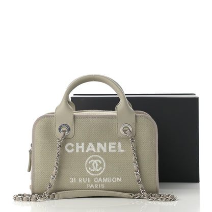 Chanel Canvas Deauville Bowling Bag Beige 11 of 11