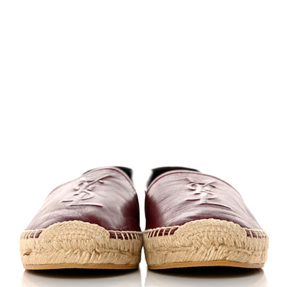 Saint Laurent Lambskin Monogram Espadrilles 36.5 Maroon 2 of 10