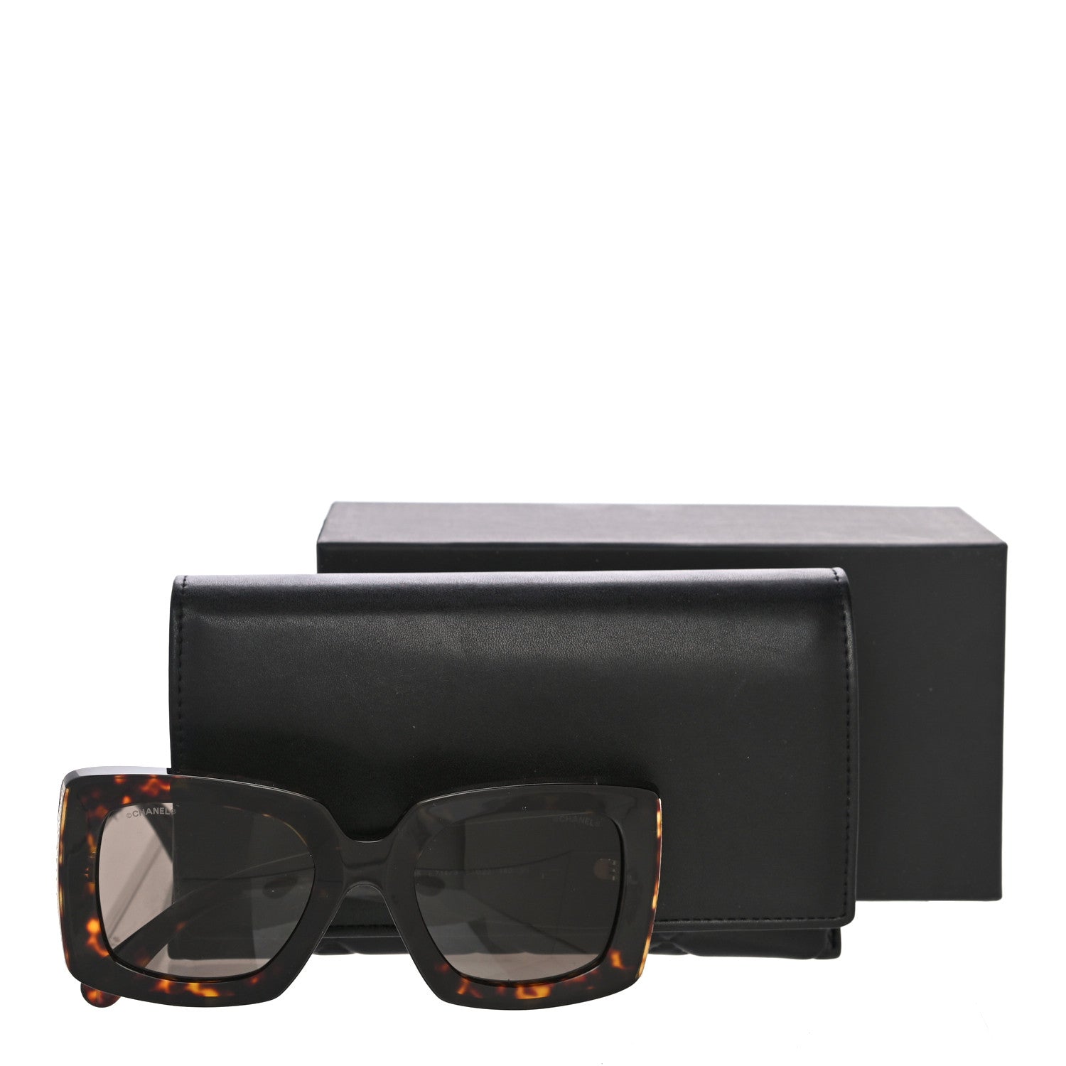 Chanel Acetate Rectangle Sunglasses 5435 Tortoise 7 of 7