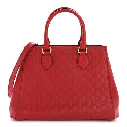 Gucci Soft Guccissima Signature Top Handle Tote Bag Red 1 of 15