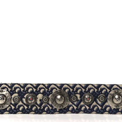 Christian Dior Oblique Studded Shoulder Strap Blue 3 of 6