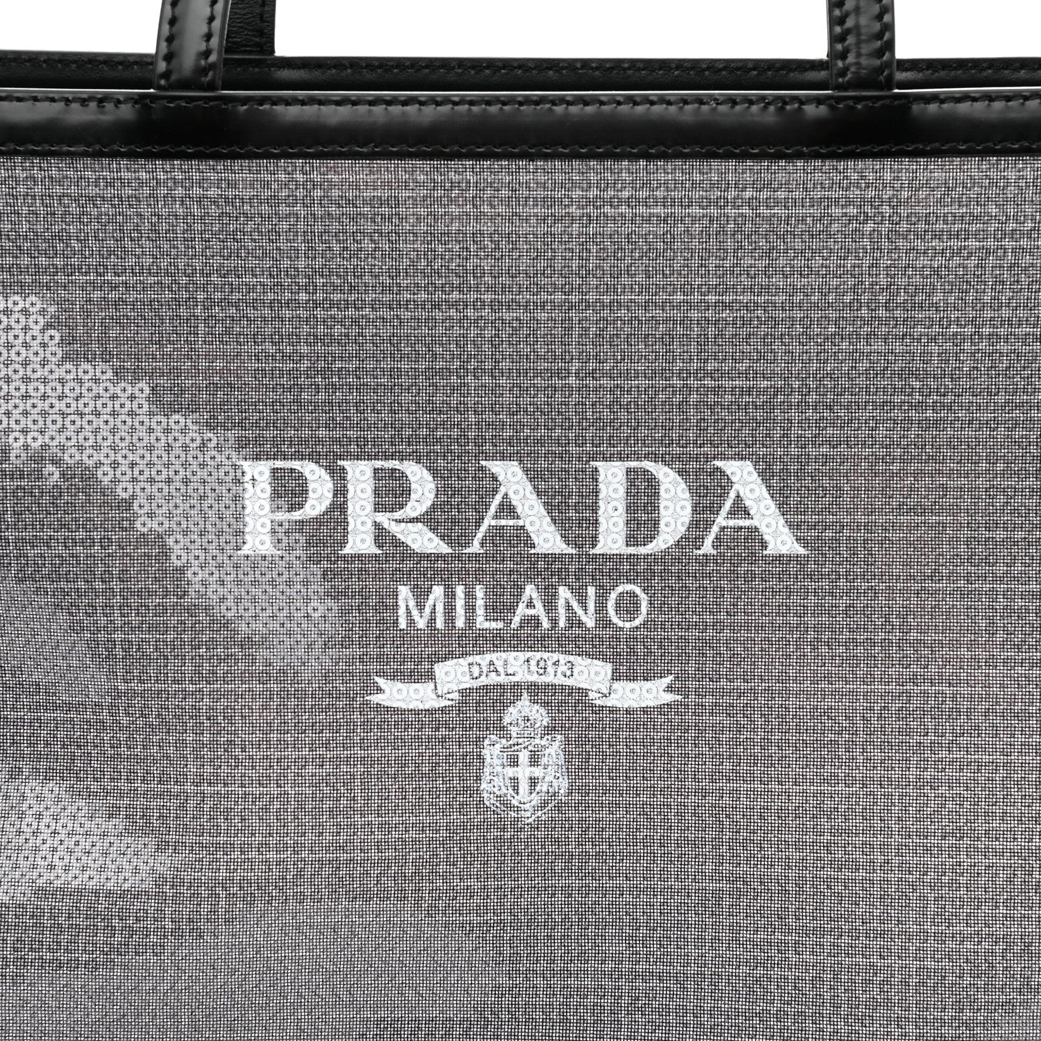 Prada Sequin Mesh Tote Bag Black 9 of 11