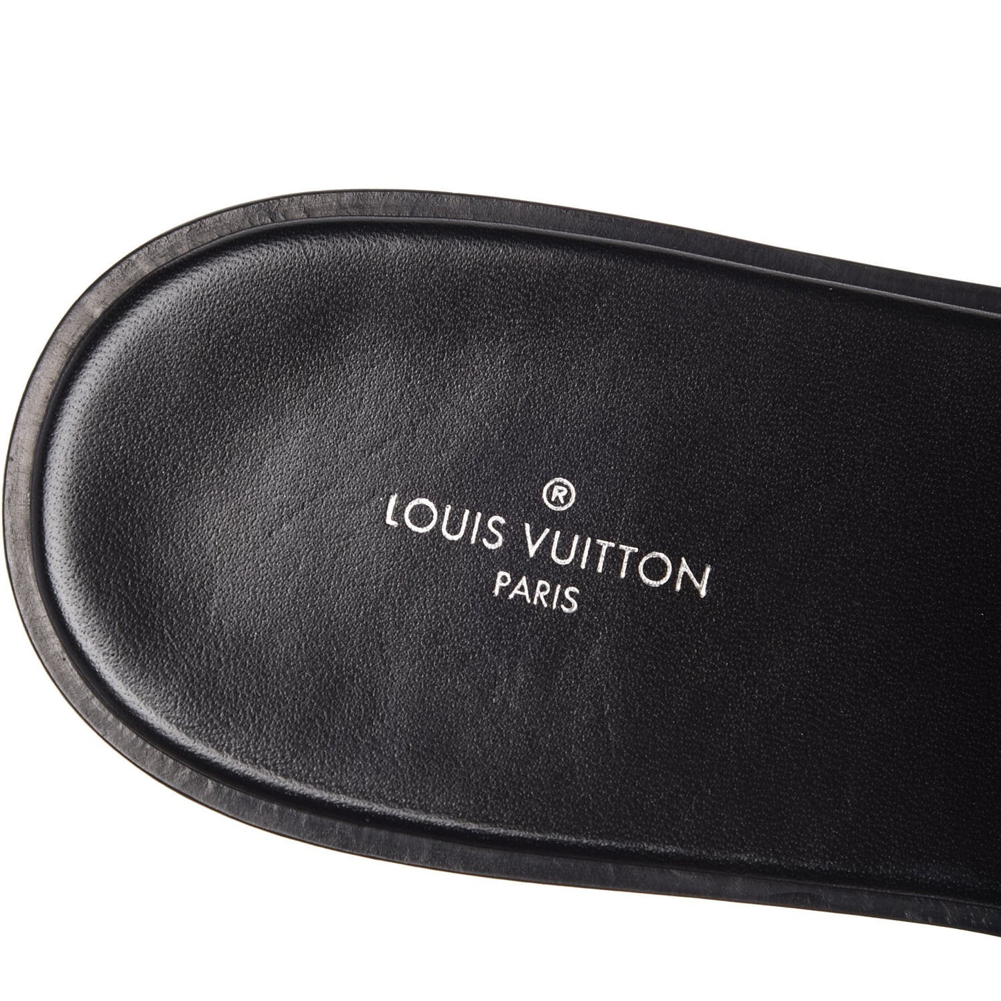 Patent Calfskin Monogram LV Black Heart Flat Mules 39 Cacao