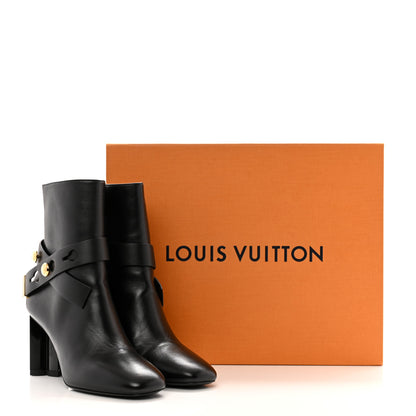 Louis Vuitton Calfskin Belted Silhouette Ankle Boots 38 Black 10 of 10