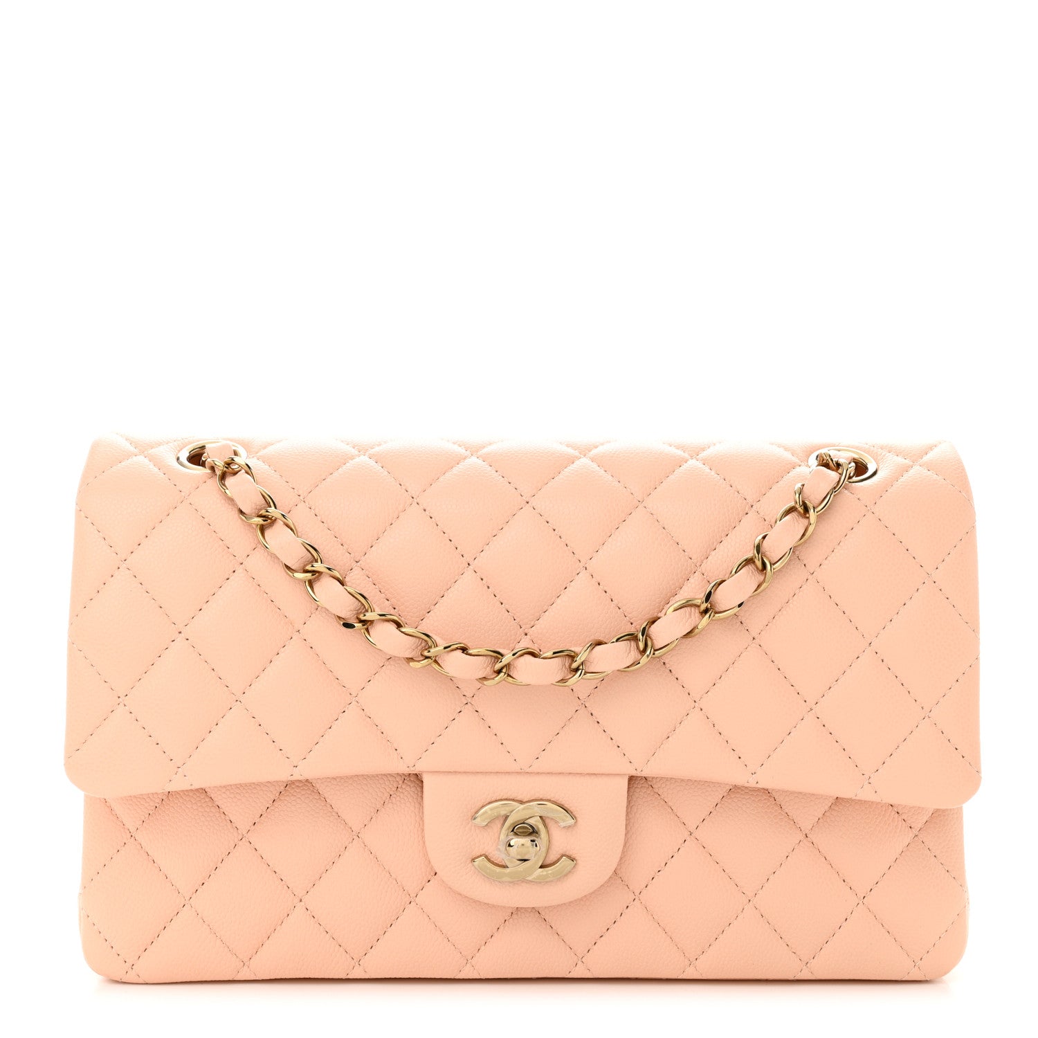 Chanel Caviar Quilted Medium Double Flap Beige 1 of 10