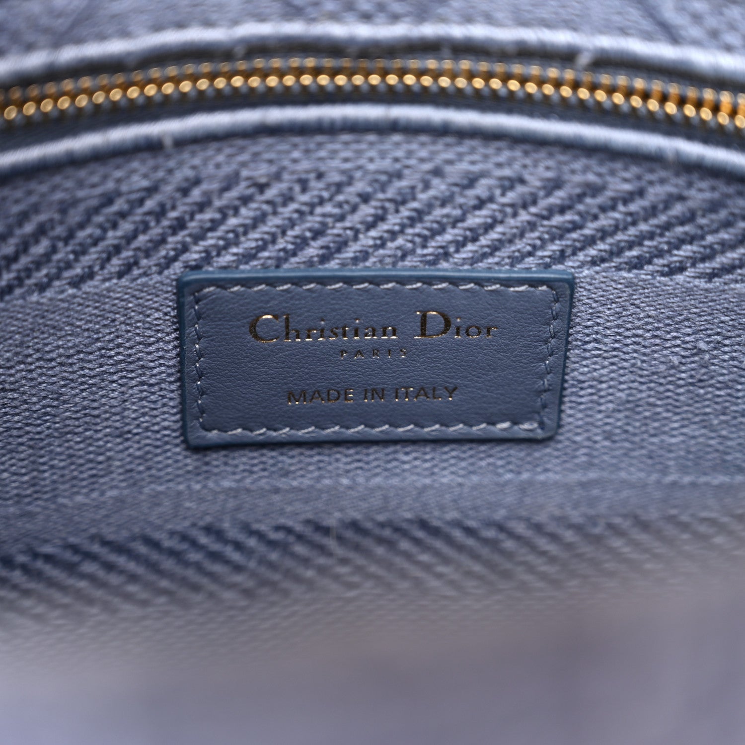 Christian Dior Canvas Embroidered Cannage Medium Lady D-Lite Blue 6 of 12