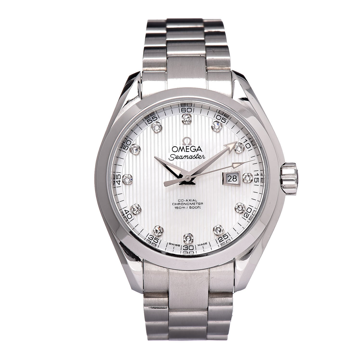 Omega Stainless Steel Diamond Mother of Pearl 34mm Seamaster Aqua Terra Co-Axial Chronometer Automatic Watch 231.10.34.20.55.001 1 of 7
