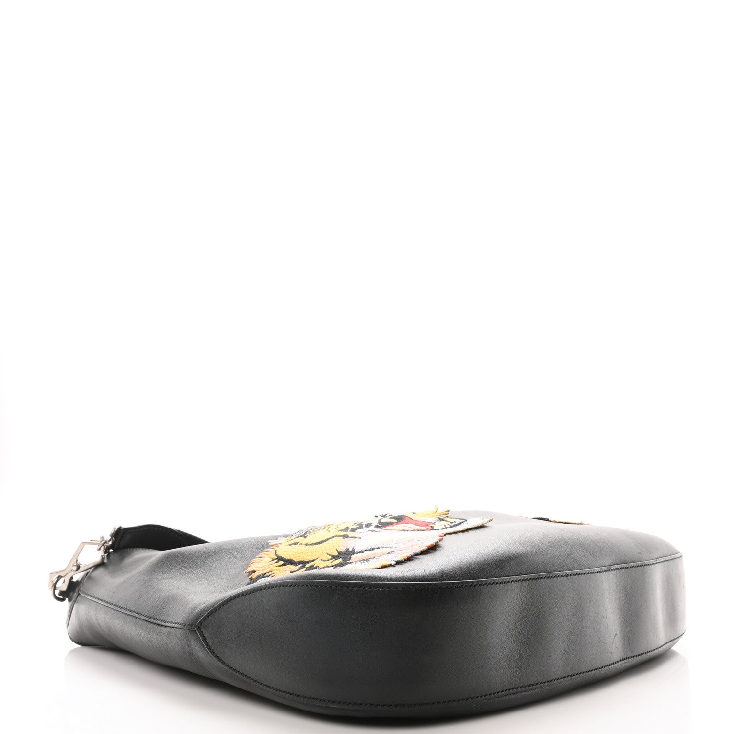 Gucci Calfskin Web Tiger Embroidered Large Dionysus Hobo Black 4 of 11
