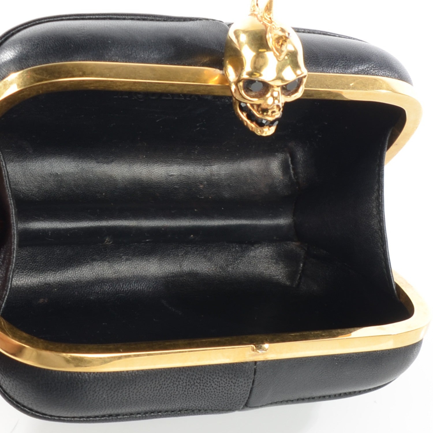 Alexander McQueen Leather Shark Teeth Skull Box Clutch Black 5 of 11