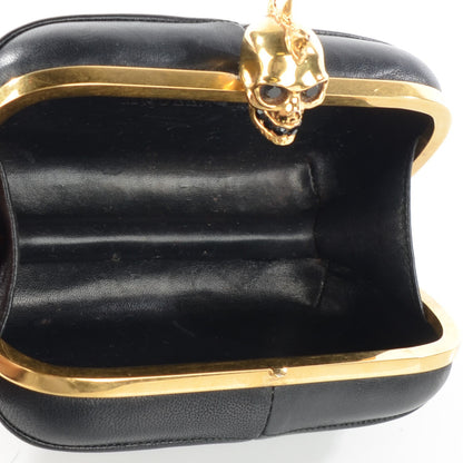 Alexander McQueen Leather Shark Teeth Skull Box Clutch Black 5 of 11