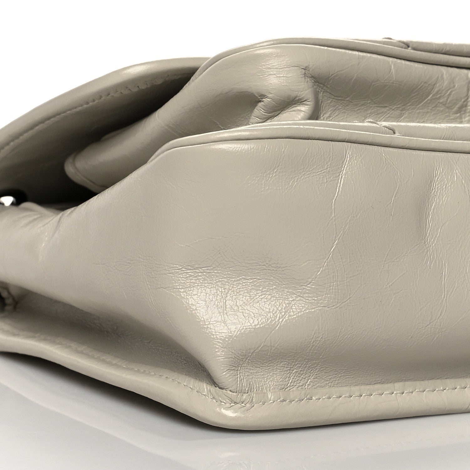 Saint Laurent Crinkled Calfskin Matelasse Monogram Baby Niki Chain Satchel Ivory 9 of 11
