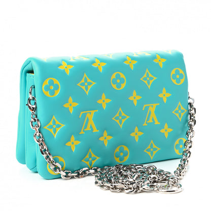 Louis Vuitton Lambskin Embossed Monogram Vuittamins Pochette Coussin Menthe Jaune 3 of 10