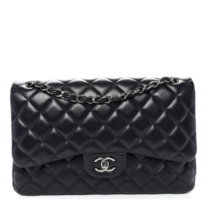 Chanel Lambskin Quilted Jumbo Double Flap Navy 1 of 10