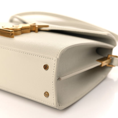 Saint Laurent Grain de Poudre Mini Classic Monogram Cassandra Top Handle Vintage White 8 of 8