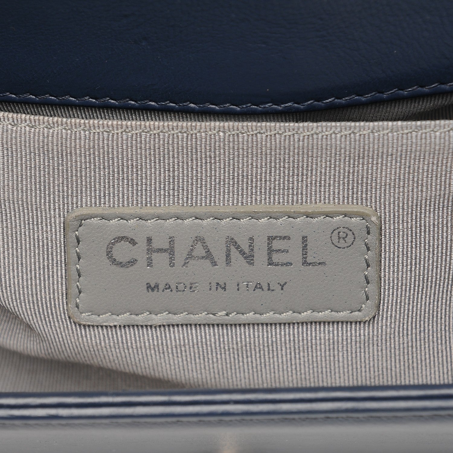 Chanel Calfskin Double Stitch Medium Boy Flap Navy Blue 6 of 7