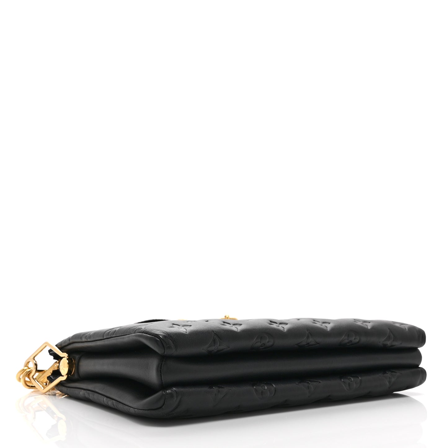 Lambskin Embossed Monogram Scarf Coussin PM Black
