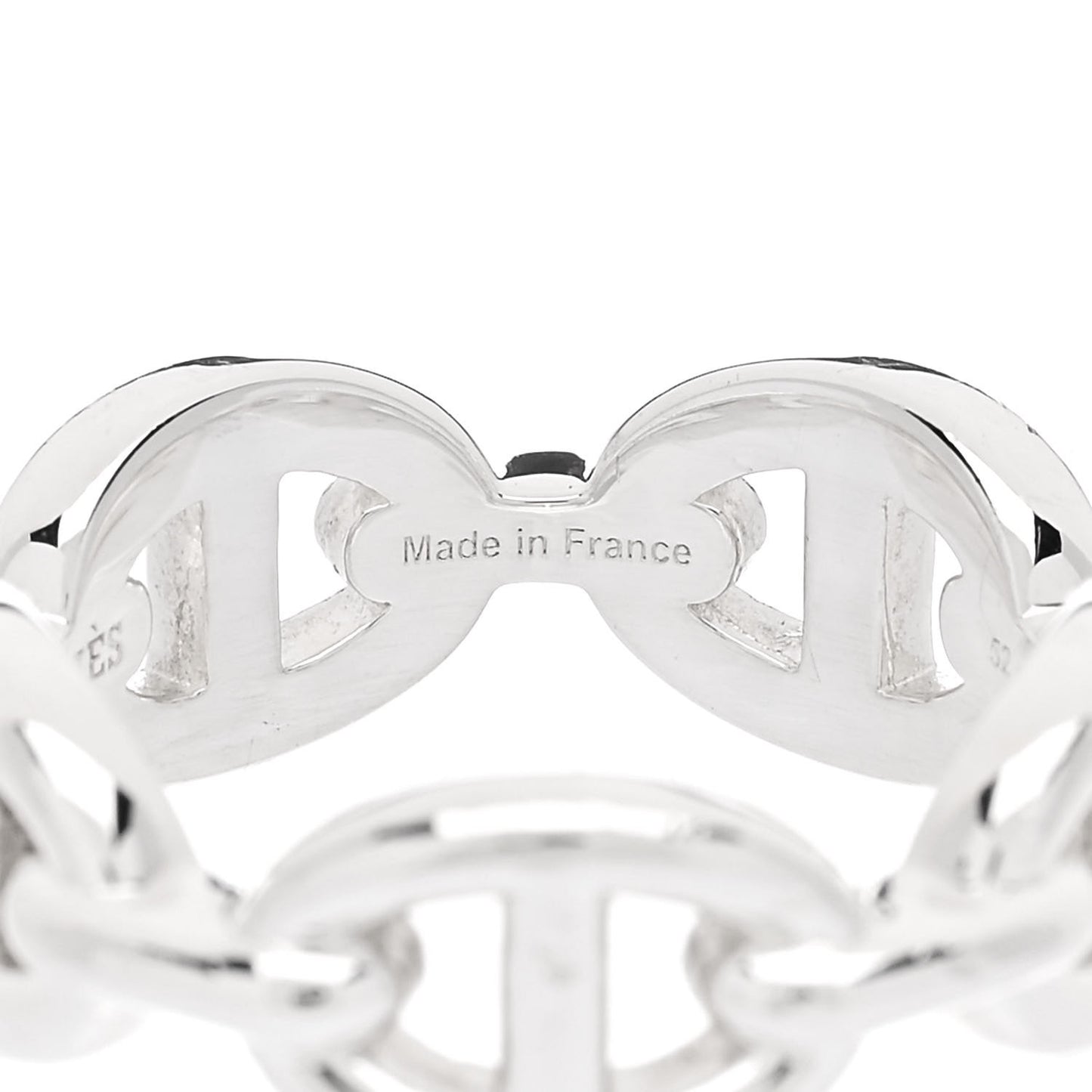 Sterling Silver PM Chaine d'Ancre Enchainee Band Ring 52 6