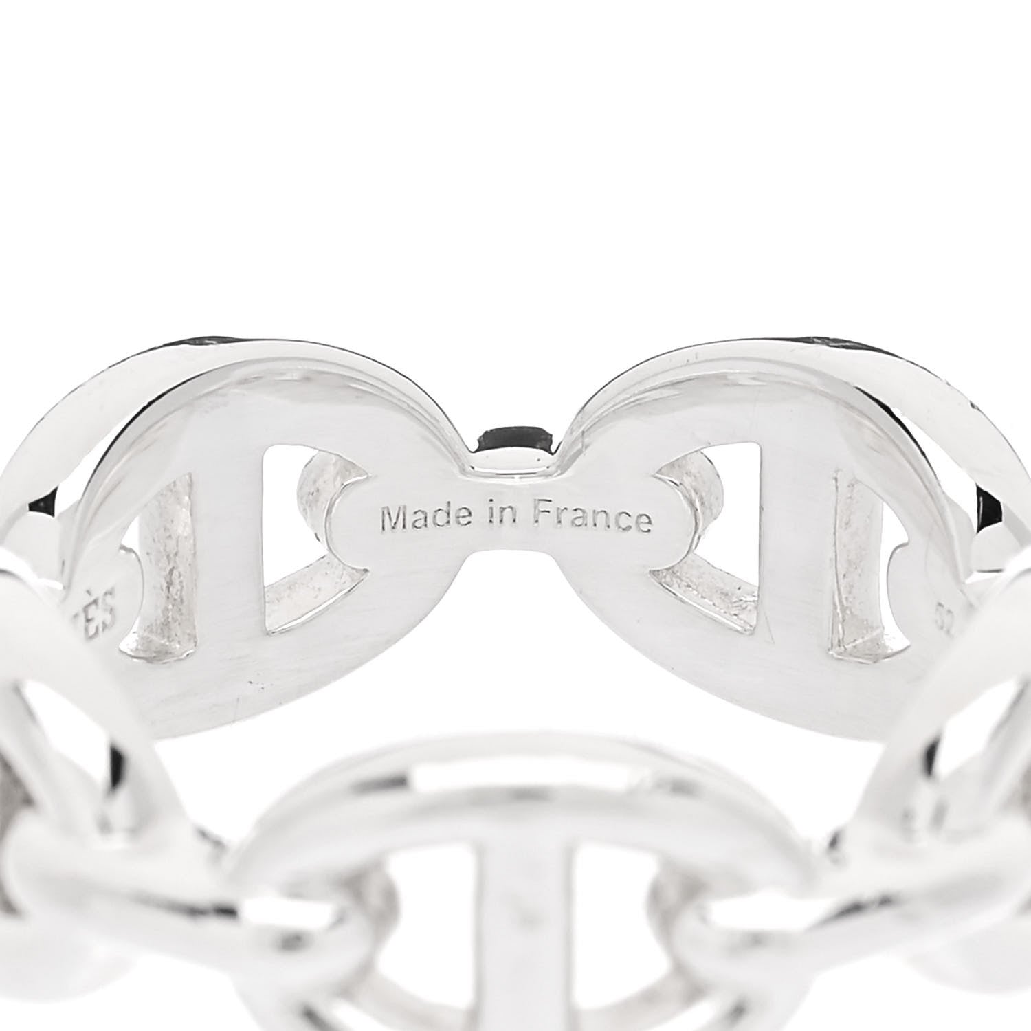 Hermes Sterling Silver PM Chaine d'Ancre Enchainee Band Ring 52 6 5 of 8