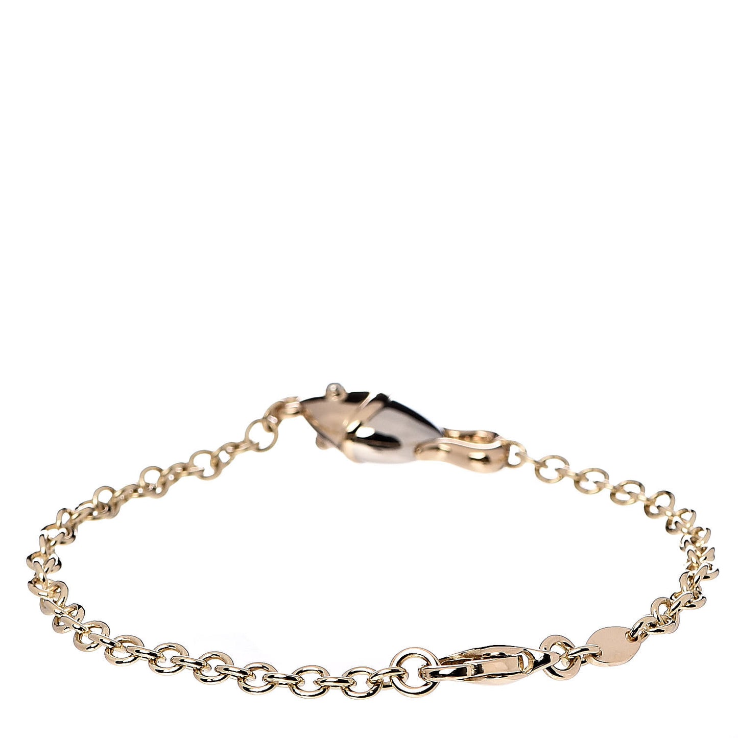 18K Yellow White Gold Fish Chain Bracelet