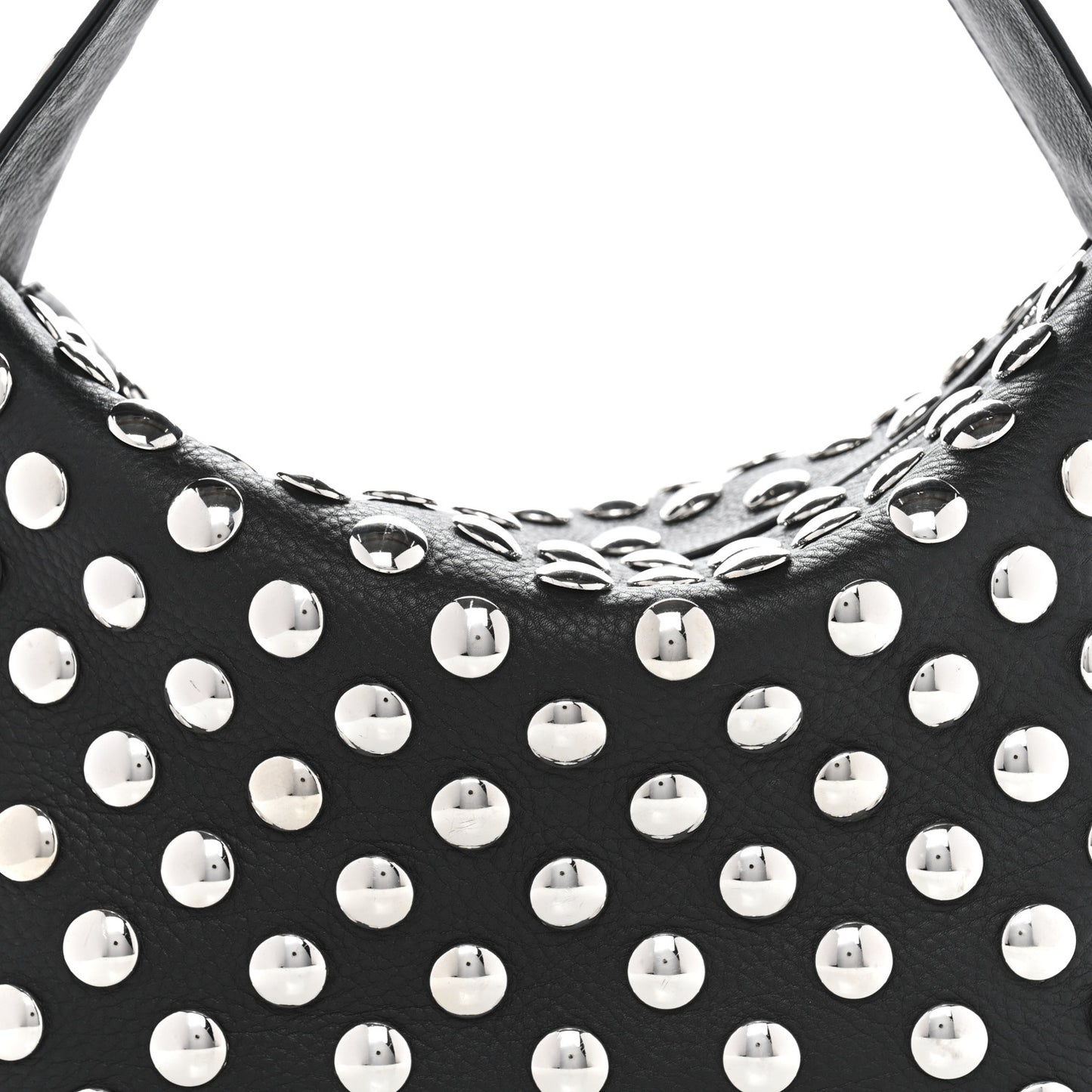 Pebbled Sport Calfskin Studded Elena Black