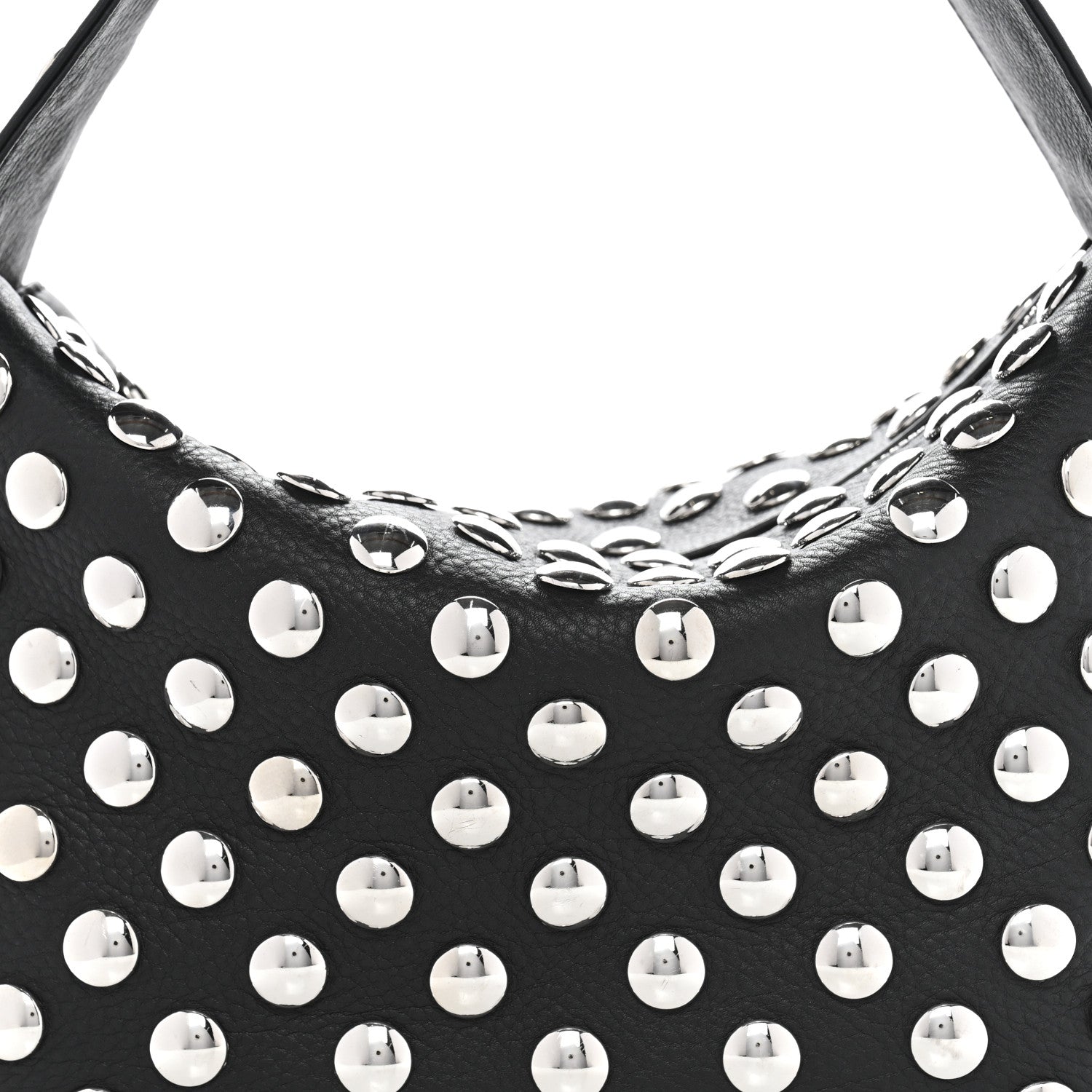 Khaite Pebbled Sport Calfskin Studded Elena Black 6 of 8