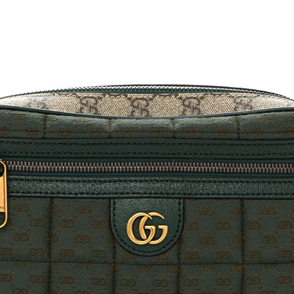 Gucci Monogram GG Mignon Textured Dollar Calfskin GG Supreme Monogram Quilted Mini GG Belt Bag Green Beige Ebony 8 of 10