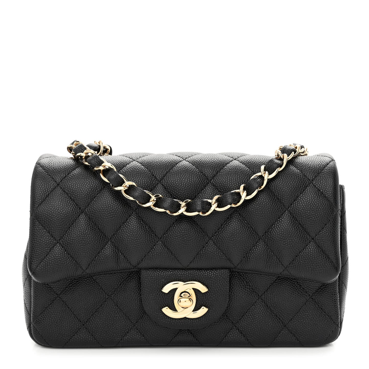 Caviar Quilted Mini Rectangular Flap Black