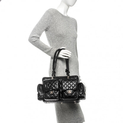 Chanel Calfskin Quilted Large Cambon Multipocket Reporter Black 2 of 9