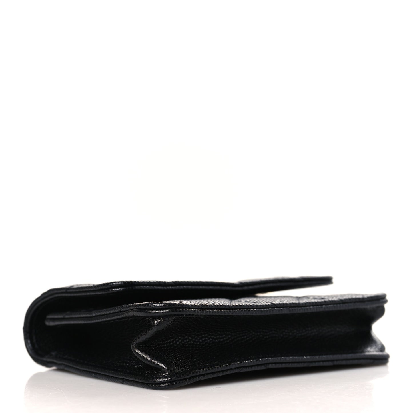 Caviar Quilted Mini Pearl On Top Coin Purse With Chain Black