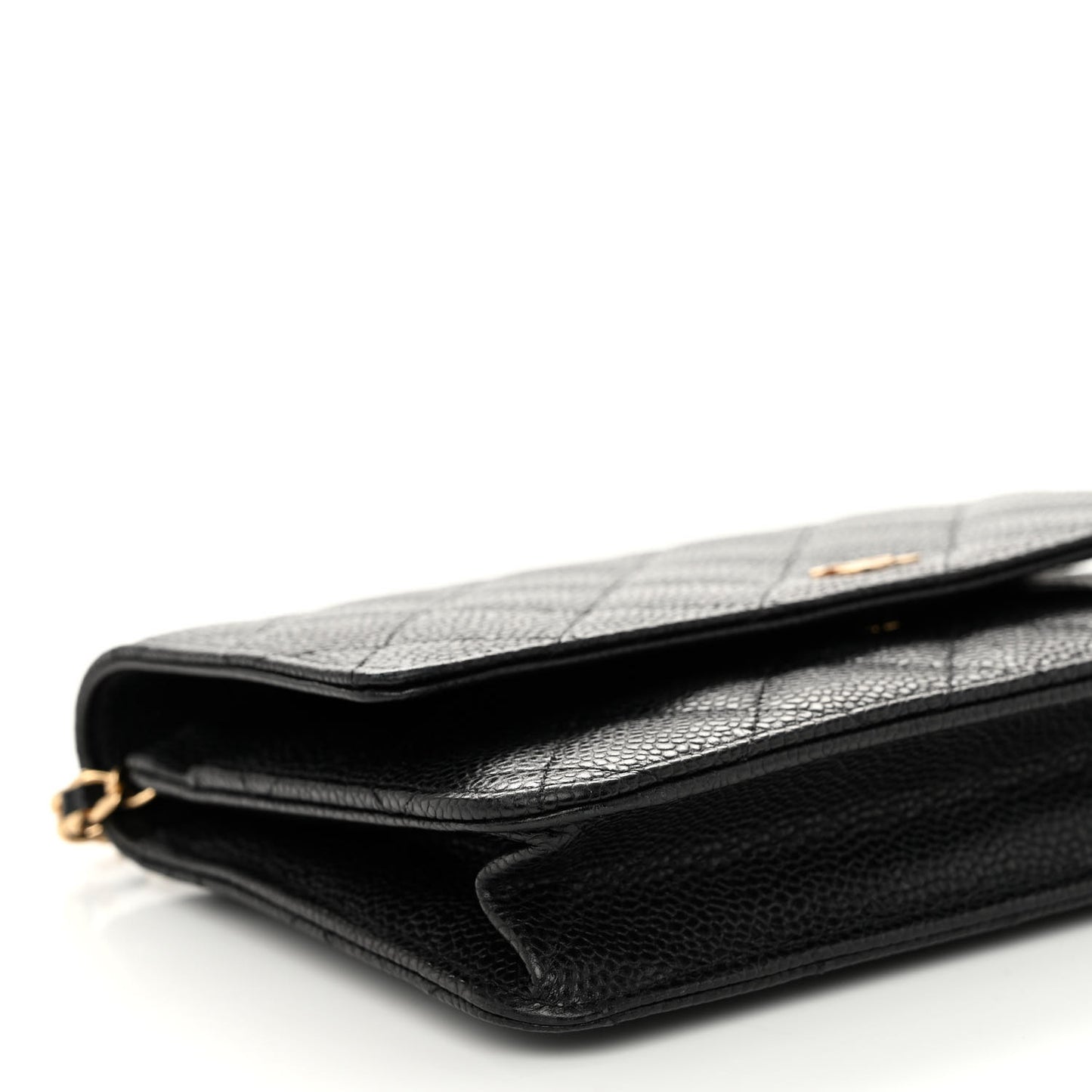 Caviar Quilted Wallet on Chain WOC Black