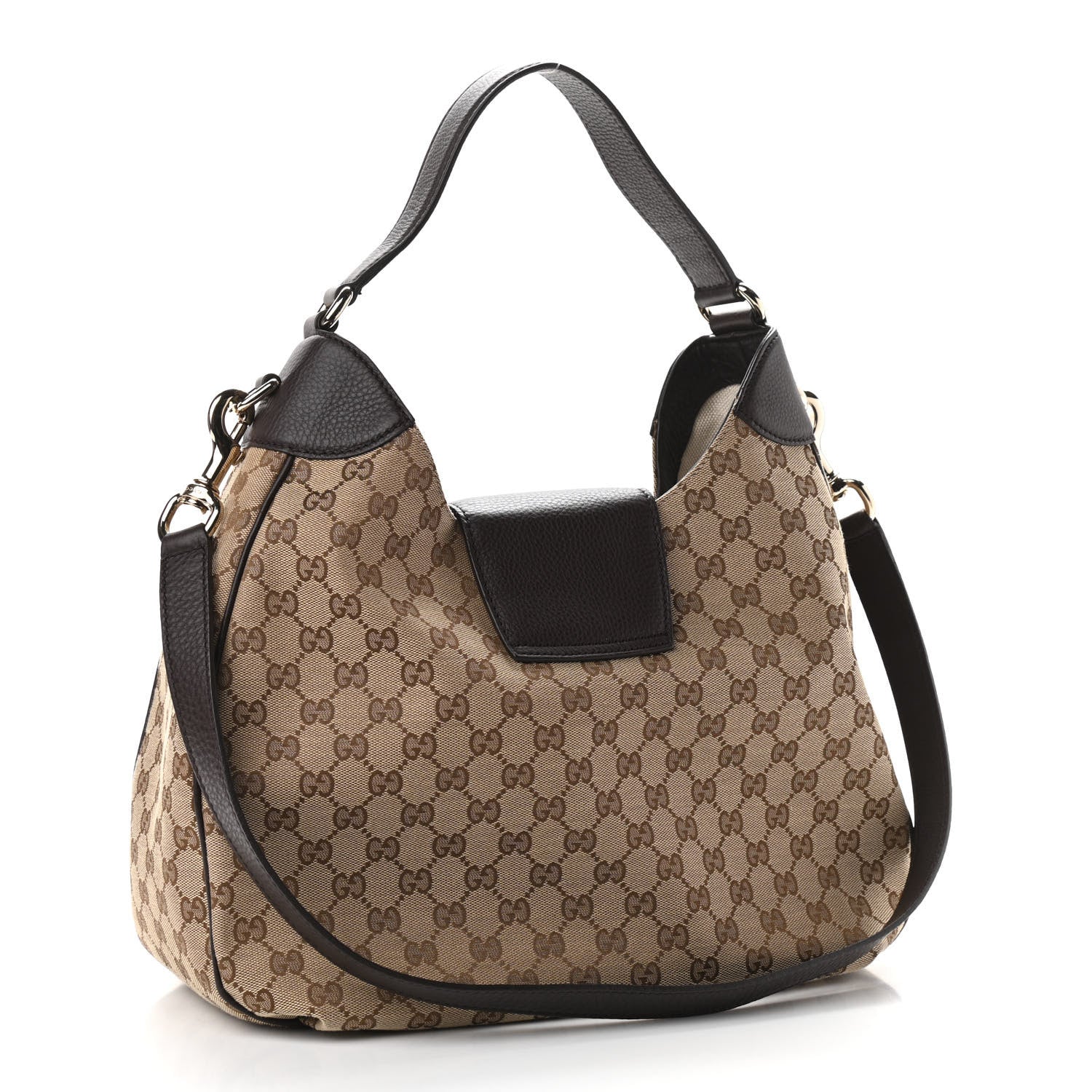 Gucci Monogram Web Medium Dressage Hobo Dark Brown 3 of 13