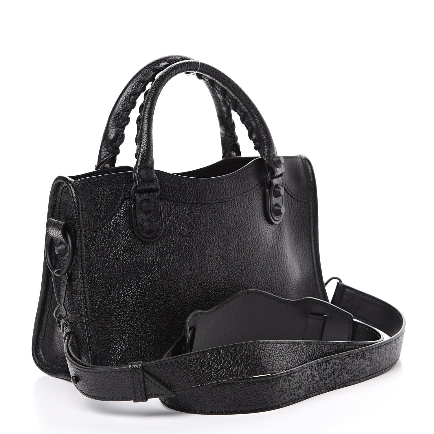 Balenciaga Shiny Goatskin Matte Black Metallic Edge Hardware Mini City Black 2 of 10