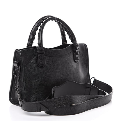 Balenciaga Shiny Goatskin Matte Black Metallic Edge Hardware Mini City Black 2 of 10