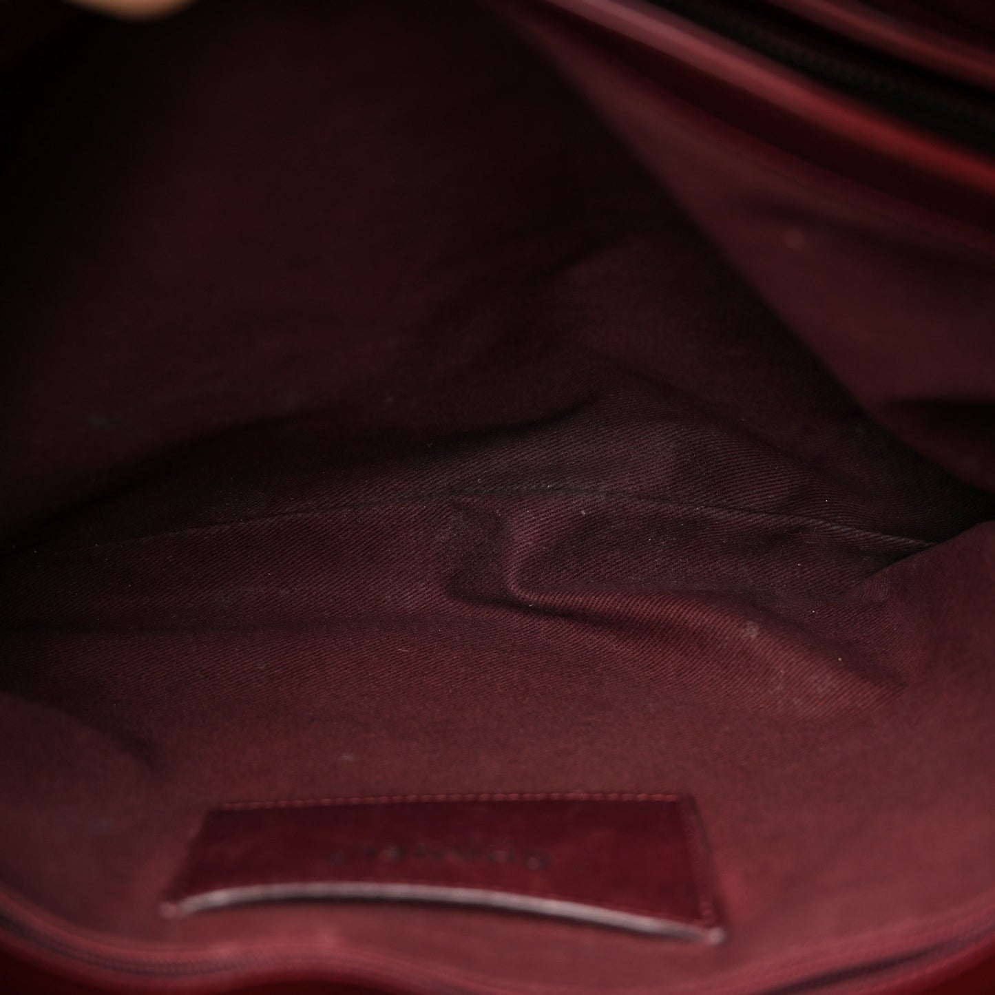 Patent Quilted Maxi Just Mademoiselle Bowling Bag Burgundy