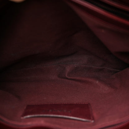 Chanel Patent Quilted Maxi Just Mademoiselle Bowling Bag Burgundy 7 of 24