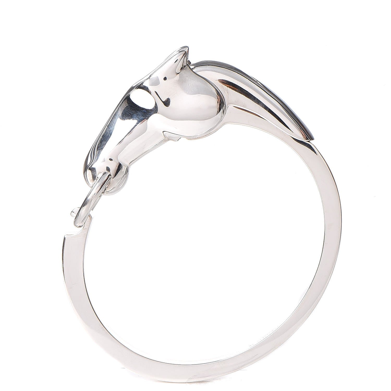Hermes Sterling Silver PM Galop Bracelet LG 3 of 7
