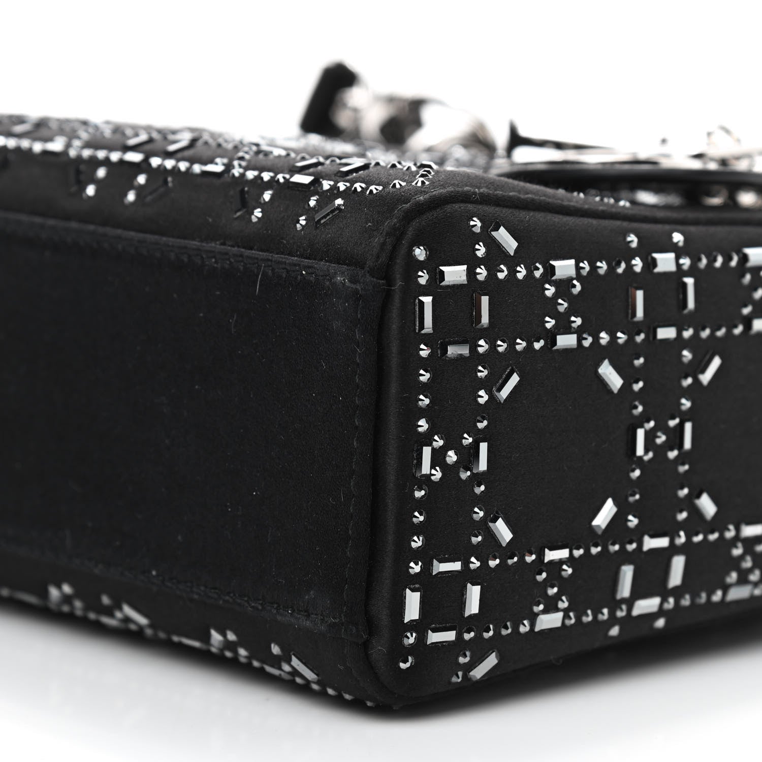 Christian Dior Satin Crystal Cannage Mini Lady Dior Black 7 of 7