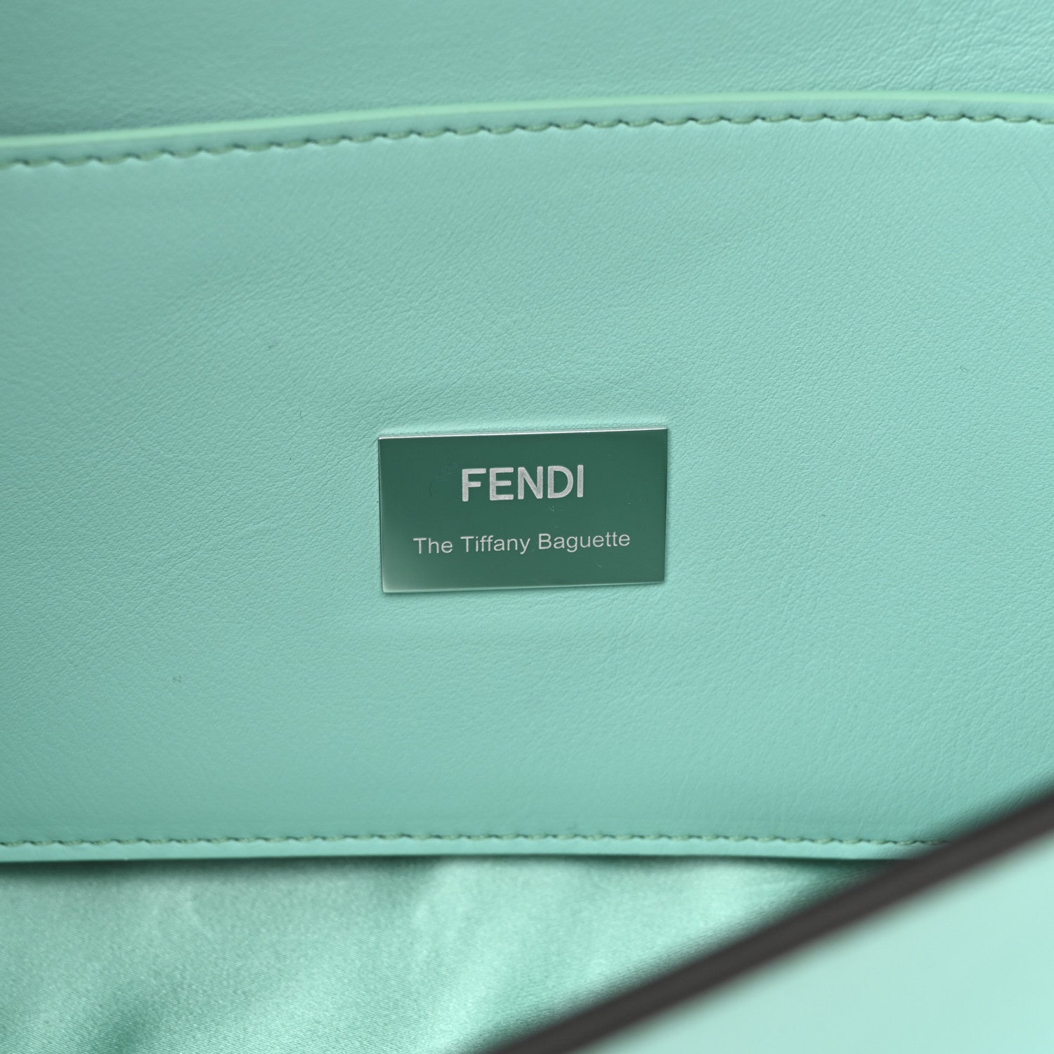 Fendi X TIFFANY Nappa Silver Baguette Blue Tiffany Silver 6 of 11