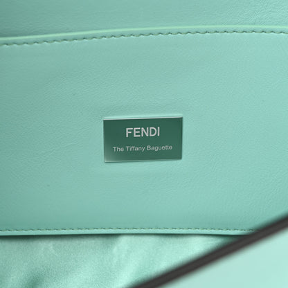 Fendi X TIFFANY Nappa Silver Baguette Blue Tiffany Silver 6 of 11