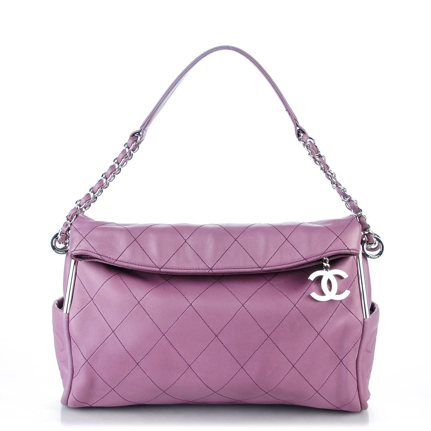 Lambskin Stitched Medium Ultimate Soft Tote Light Purple