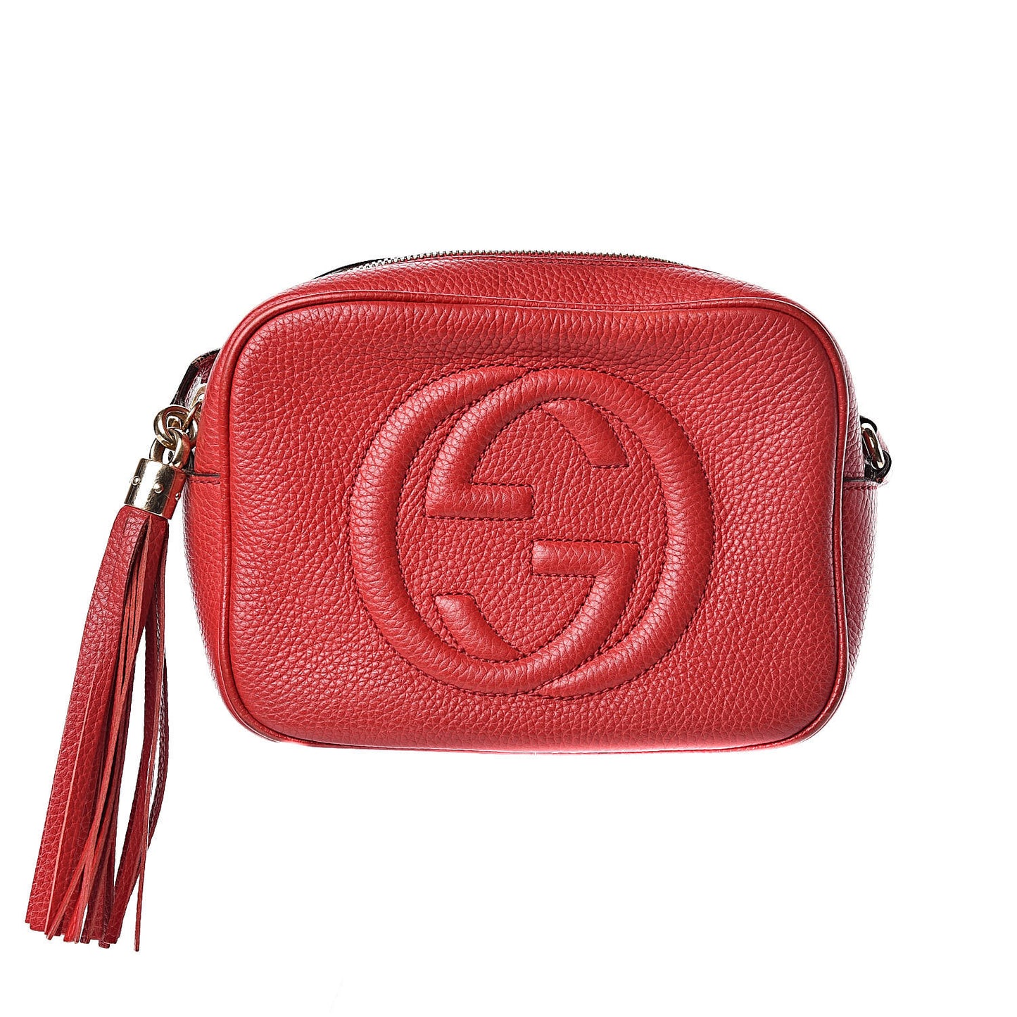 Pebbled Calfskin Small Soho Disco Bag Tabasco Red