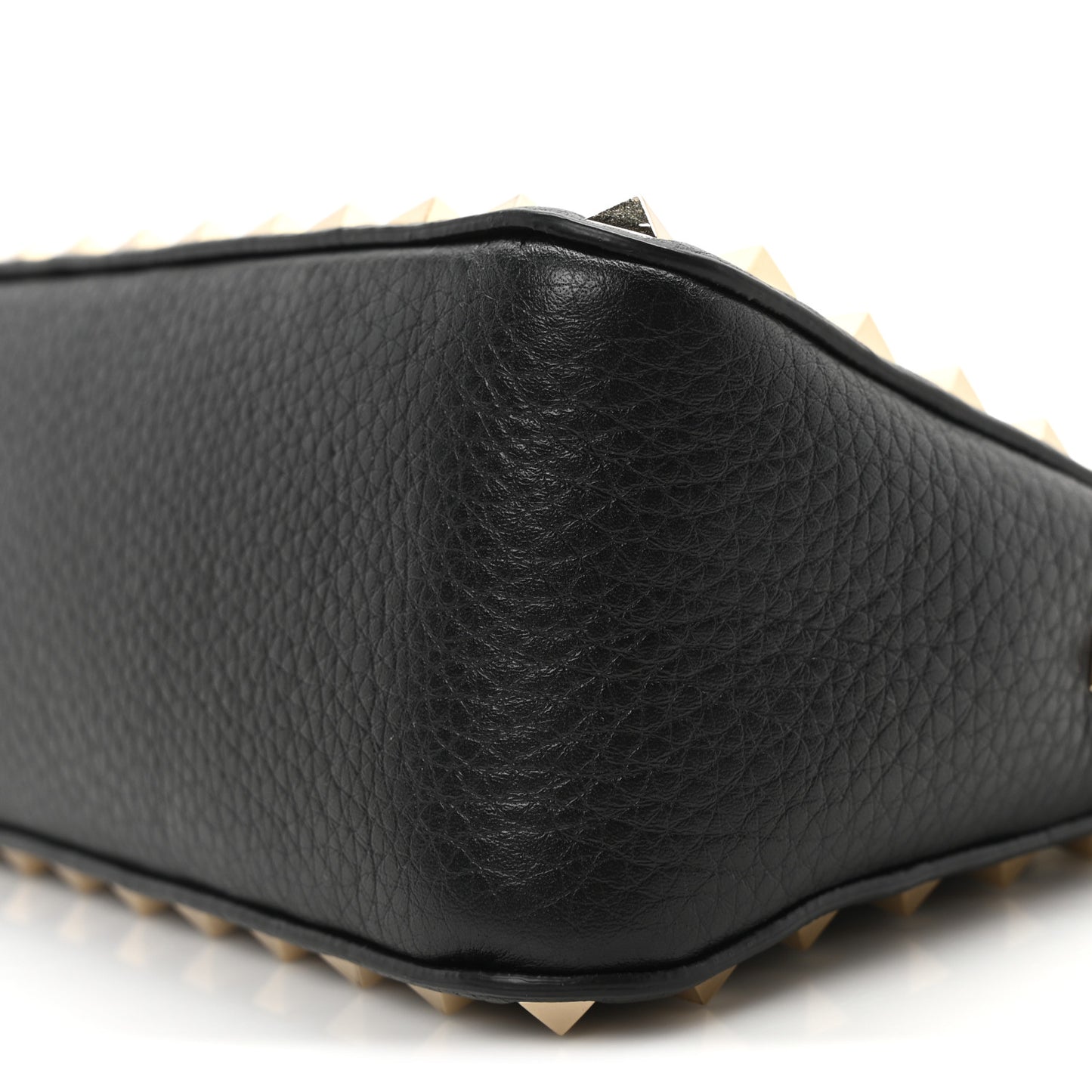 Pebbled Calfskin Small Rockstud Flip Lock Shoulder Bag Black